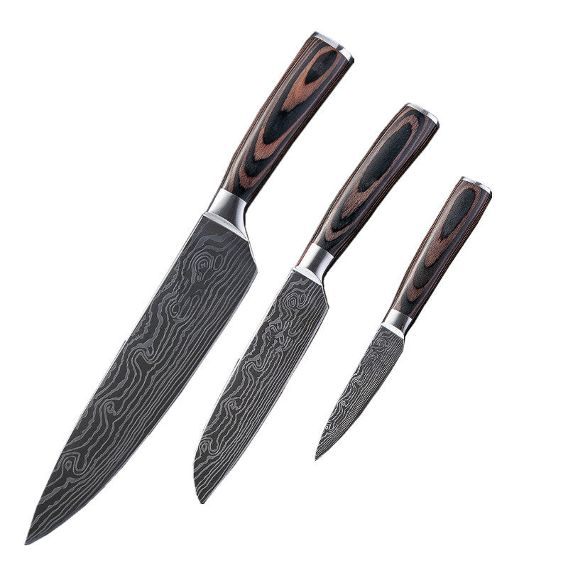 Damascus Style Kitchen Knife Set